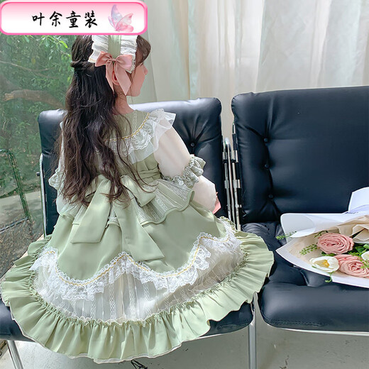 Ye Yu Girls Autumn and Winter Lolita Princess Dress Baby Girl Cute Sweet Birthday Dress Dress Children's Dress New Fashion 101 Green Separate Skirt 100