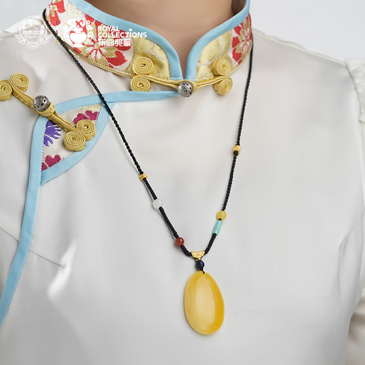 Potala Palace Beeswax Agate Pendant for Men and Women with Lapis Lazuli and Hetian Jade 925 Silver Zakiram Necklace Birthday Gift