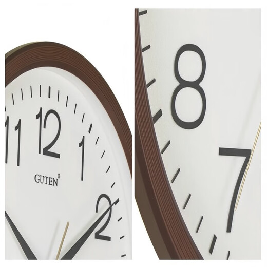 Guten Wanduhr Wohnzimmer rund moderne einfache europäische Retro-Uhr GT3889-3 Holzkorndurchmesser 32 cm