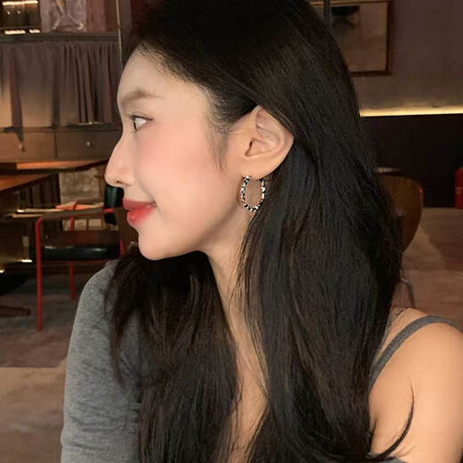 YIZUN. CHOMEL999 sterling silver earrings earrings retro gold Hong Kong style large earrings high-end 2025 new hot style earrings 999 silver needles - silver broken silver earrings