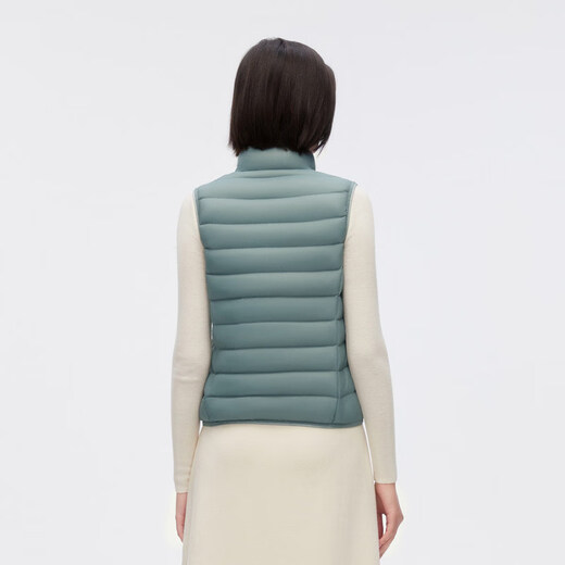 BOSIDENG Lightweight Down Vest Women's Stand Collar Short Vest Warm Casual Outerwear Zipper Slim Fit Autumn and Winter Black 8056 XS 155/80A