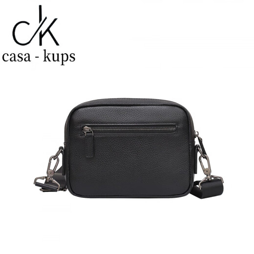 
casa-kupsCK men's genuine leather mobile phone bag high-end multi-layer Korean version backpack head layer cowhide business casual men's bag crossbody black 9905