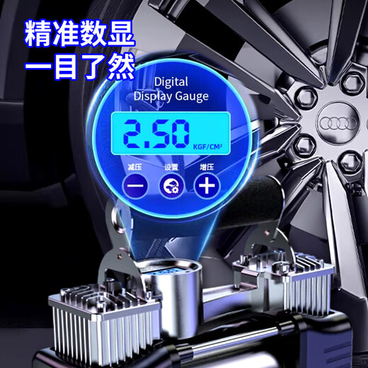 Jiweixi car air pump car air pump tire inflator car wired double cylinder portable high power air pump