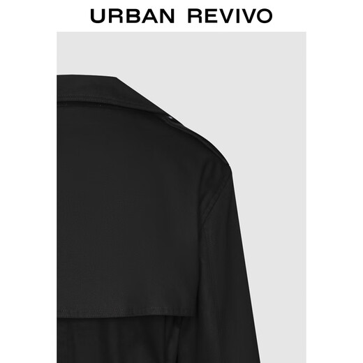 UR2025 Autumn New Women's Clothing Temperamento simple Cadena de viento de estilo Windbreaker UIS150005 Negro S
