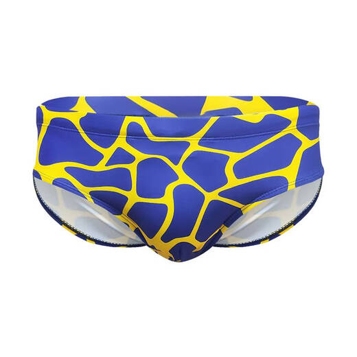 Nanbomaru Men's Geometric Pattern Swim Briefs Printed Fashion Blue Versatile Polyester Pool Equipment Student Trendy Swimsuit Dark Blue M