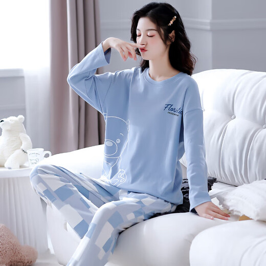 
Urban Beauty Official Website Pajamas for Women in Spring Winter Pure Cotton Long Sleeve Trousers Home Furnishing Clothing 2025 New Casual Women's Set XB9922-Women's Model M_Code [80-100Jin [Jin equals 0.5 kg]]