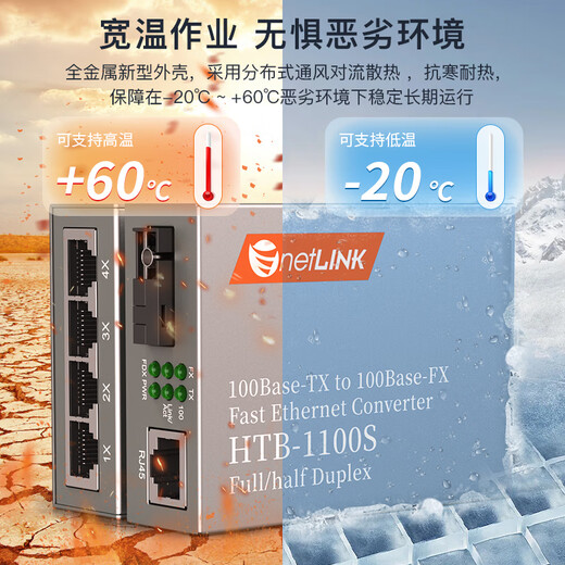 netLINK 百兆1光4电+1光1电光纤收发器 单模单纤光电转换器15km HTB-1100S/4FE-15A+HTB-1100S-15B 一对
