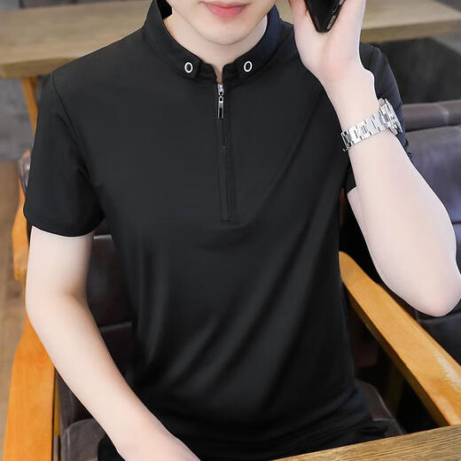 Jeep Spirit Männer kurzärmelig T-Shirt Sommer 2025 Neues koreanisches Stil Trendy Ice Seide Halbärmelige Männer-Polo-Hemd-Top-Basis-Hemd 9921 Green Classil manner min