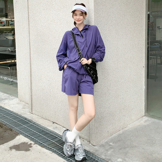 Meiyang Glacier set casual informal con capucha con capucha caladeras superiores top set de dos piezas M