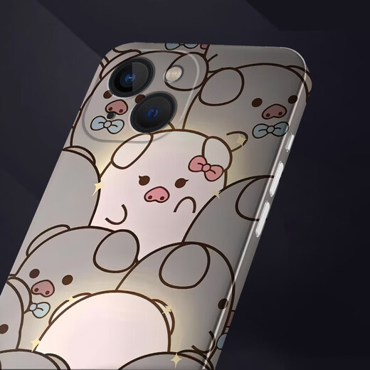 Xiaocunxin vivos15pro Mobilfunkfilm S16 Back Film S16E 5G Cartoon Schutzfilm kratzfester Aufkleber Full-inclusive-Softfilm ohne restliche Klebstoff Personalisierte Anpassung und niedliche S15pro [PM695-Gruppe heller Schweine]
