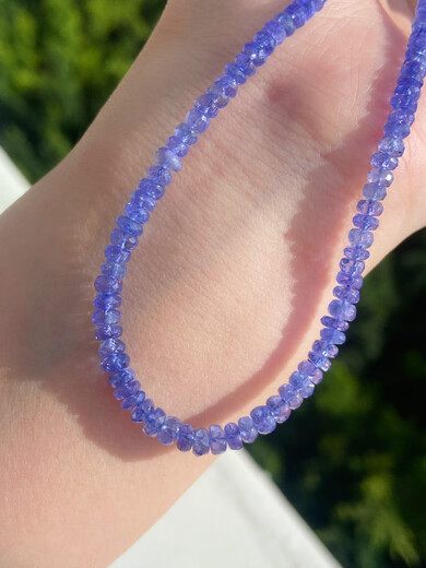 DYAI 18k gold tanzanite necklace faceted natural gemstone necklace for women versatile spring and summer vitality girl purple 18k gold tanzanite faceted 42cm