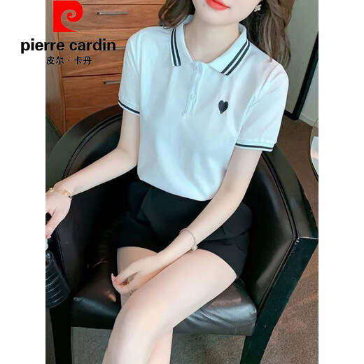 Pierre Cardin Offizielle Marke High-End Polo-Shirt kurzärmelig T-Shirt-Hemd-Hemd Revers Sport Top Lose Stickerei Kindergarten Kleidung Sommer 9926# Pink S Empfohlene 60-75 Jin [Jin Equals Equals Equals]))
