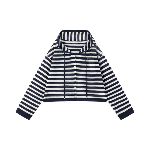 Peacebird [same style in the mall] Women's clothing 2025 summer new anti-wrinkle line cardigan A3EDF2629 Blue S 155