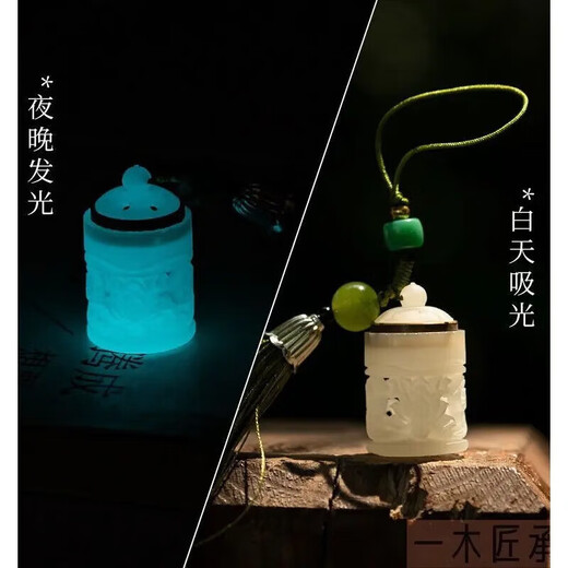 Retro hollow jade sachet pendant, light-sensitive color changing, luminous pressed lapel sachet ball pendant, fragrant pill ball to wear with you. Sachet pendant - pressed lapel tassel style lotus - 1 piece