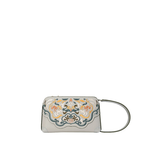 Guyisi [Wachstum von allem] Guyisi 2025 neuer Stil des chinesischen Stils leichter Luxus gesticktes Handtasche Mode Sinn [Hantai Blue Gray] _ + Geschenktasche + Schreiben Glückwünsche