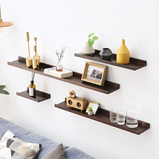 Jiayi solid wood storage rack on the wall punch-free storage rack partition wall hanging bookshelf entryway laminate wall wooden storage rack
