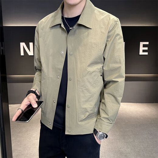 Li Ning's Autumn and Winter New Men's Workwear Casual Stand Collar Jacket Coat Loose Casual Sports Jacket Coat Men's Green L Li Ning's Autumn and Winter New Men's Workwear Casual Stand Collar Jacket Coat Loose Casual Sports Jacket Coat Men's Green L