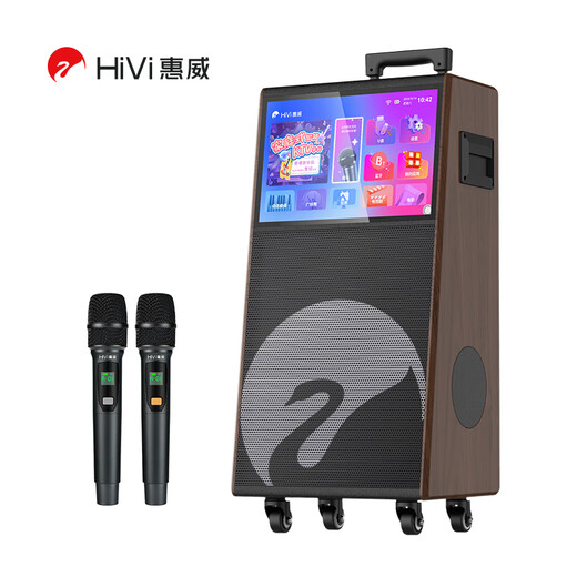 HiVi home KTV audio set outdoor square dance audio with display screen home TV karaoke special speaker karaoke machine microphone all-in-one machine MS129