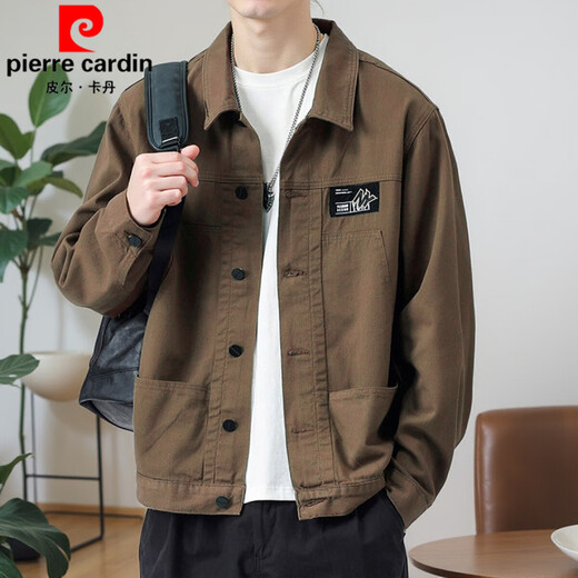 
Pierre cardin jacket men's spring and autumn 2025 new shirt lapel autumn men's work jacket early autumn jacket top upgraded version K12806 khaki 3XL recommended 155-168 Jin [Jin equals 0.5 kg]