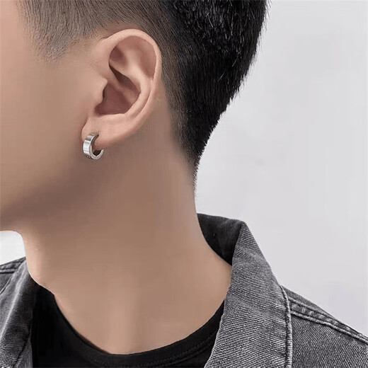 Daiyan Polaris magnetic ear clips for men, painless and pierced, women's ear bone clips, men's earrings and ear studs, high-end students without holes, plain ear clips, black and white pair