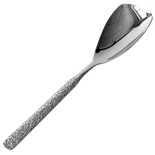 GEEGO long-handled serving spoon 304 stainless steel spoon serving soup spoon household spoon large rice spoon thickened 304 steel serving spoon 1 (lengthened and widened)