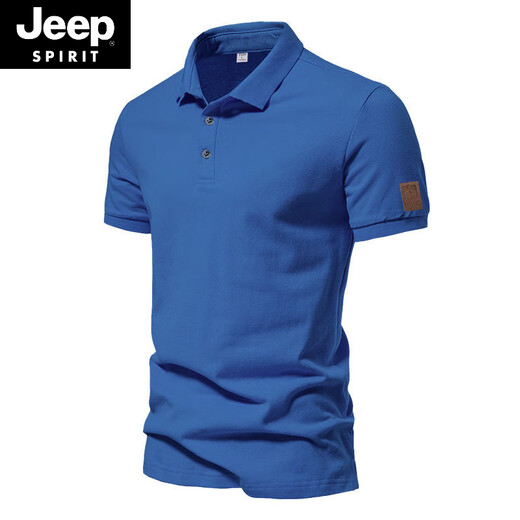 
JEEP SPIRIT American retro bead floor cotton men's polo. Shirt solid color casual business commuter short-sleeved T-shirt summer half-sleeved lapel purple (AQ new 691) L L (120-140Jin [Jin equals 0.5 kg])