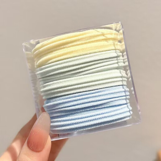 Jisenjia Stripes丨Sea Salt Series Highly Elastic Summer Ball Hair Rope Cute Headband Rubber Band Durable Thickened Rubber Band Sea Salt Series 10 Strips-Stripes