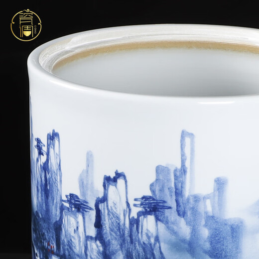 BOMP rice cylinder ceramic storage jar moisture-proof and insect-proof household with lid Chinese retro 40/50 Jin Jin equals 0.5 kg 100 Jin Jin equals 0.5 kg water tank Jingdezhen Huangshan Scenic Spot winter melon shape 100 Jin Jin equals 0.5 kg water capacity water capacity