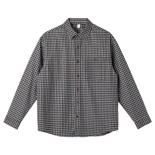 Bangqi Plaid Casual Shirt Men's Spring and Automne Shirt Shirt Lapon Corean Top Retro Retro Loose Veste C694-Black M