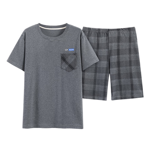Pioneer Palando Pajamas Summer de algodón puro algodón de manga delgada de algodón corto de manga de manga corta para hombres
