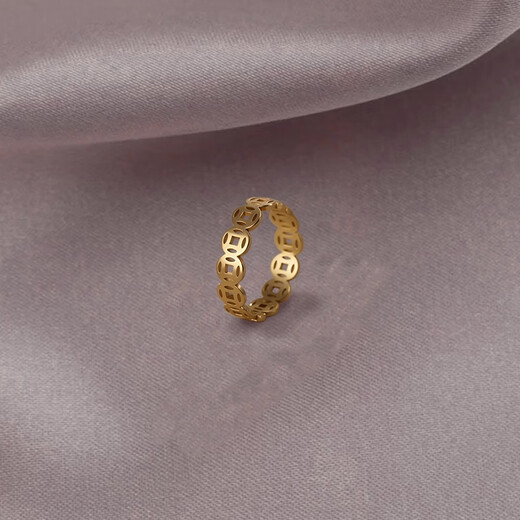 Fat Donglai's same style fortune ring for men, copper coin, titanium steel, non-fading, Qian Duoduo ring, biased for talented ladies, Qian Duoduo, US code No. 7, 105-120 Jin Jin equals 0.5 kg, counter