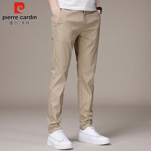 Pierre Cardin Casual Hosen Herren Sommerdünne Modemarke Business -Hosen Herren Baumwoll Elastizität Slim Long Hosen Herrenkleidung Khaki 32