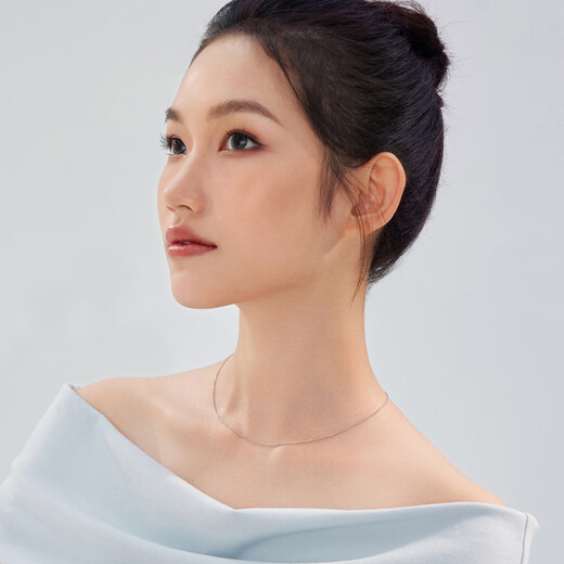 Lukfook Jewelry Platinum 950 Cross Buckle Chain Ring Versatile Platinum Women's Necklace Plain Chain Price A03TBPN0004 40cm-2.36g (including labor cost 260 yuan) special buckle