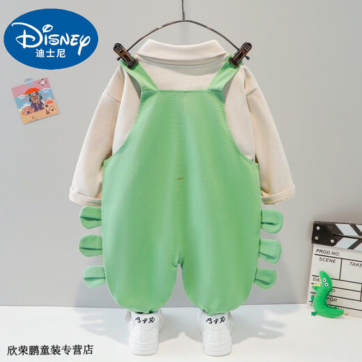 Disney baby girl spring suit girl spring autumn style fashionable 2 children's clothes spring 3 baby overalls children's clothing one year old brown rabbit animal strap long sleeve suit AC 100 recommended 90-100cm 1 and a half years old-2 years old