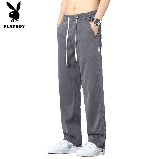 Playboy (Playboy) Jeans Männereis Seide Thin Style Summer New Style Gerade flexible losen losen All-Match Elastic Taille Casos Long Hosen Männer grau 1049 Single Pack m 80-100jin [Jin entspricht 0,5 kg]