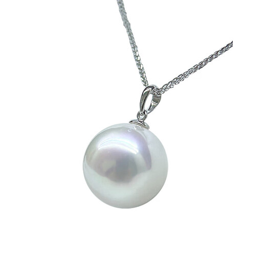 DL 1998 Fat Donglai same style Australian white pearl pendant natural color freshwater Edison comparable to perfect round strong light almost flawless 1 18K thick gold version melon seed buckle (+ silver chain) 11-12mm