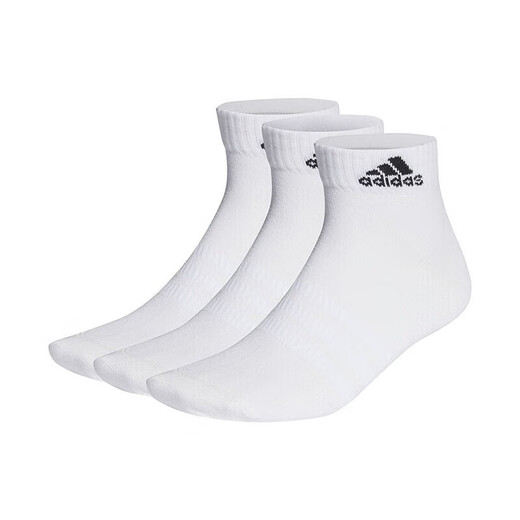 阿迪达斯 （adidas）袜子男女袜春季透气薄款运动袜三双船袜篮球短筒男袜 IC1283/薄款/三双装 S【35-38码】