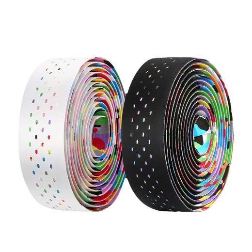 Mummy flat replacement road bicycle handlebar with curved handlebar cover, slip-resistant, dirt-resistant, breathable handlebar, skin-friendly cycling male, white + black