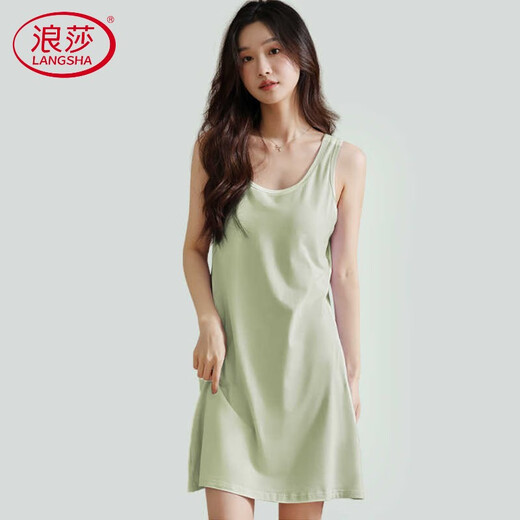 
LangSha high-end home clothes with chest pad pajamas for women's vest short skirt with bumps and spots for girls' dormitory breathable thin summer apricot vest skirt 11978 M (suitable for 80-100 Jin [Jin equals 0.5 kg]b