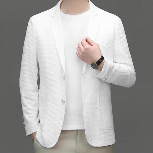 EQJ高档品牌冰丝轻薄款男士防晒服夏季新款时尚休闲透气西装外套 灰色 L (175)