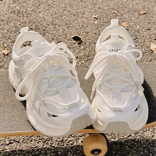 
UK Next Kiss daddy shoes for women in summer breathable 2025 casual mesh shoes thick-soled sandals sneakers 9905-3 beige 35