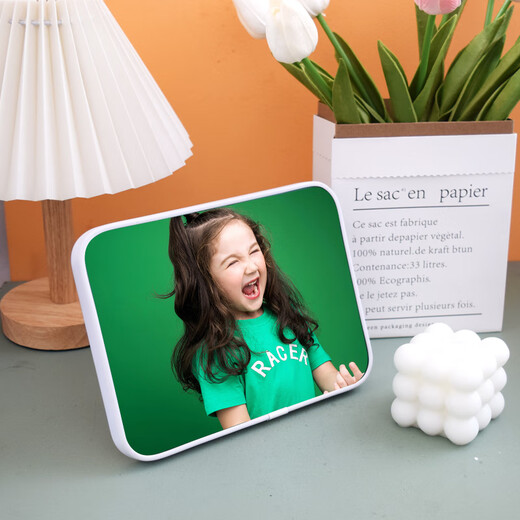 Marco de fotos de boda, fotos lavadas, personalizado en ampliación de fotos, mesa para colgar en la pared, impresión de cristal, alta gama, blanco noble, madera_8 pulgadas