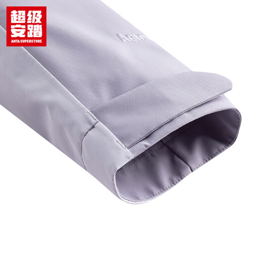 超级安踏冲锋衣女士秋季户外露营徒步防水透湿拼色连帽运动外套162536605U 紫烟色/浅薰紫-1 S /女160