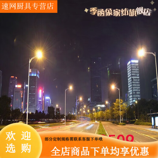 萝大搬（LUODABAN）主播直播间室外夜间风景路灯农村小路风景布3d立体网红直播背景布 1.5米宽2米高 109