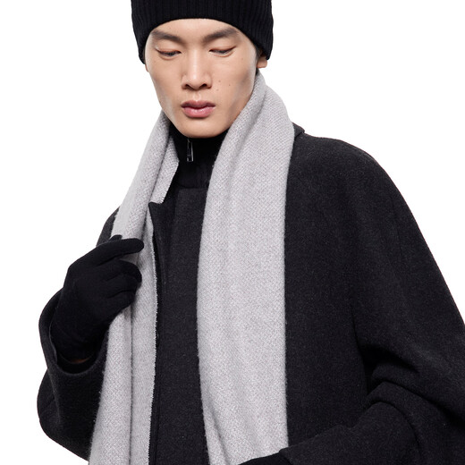 ERDOS early autumn velvet skin-friendly, comfortable, light velvet, thick, warm men's scarf, light jade green 180cmX45cm