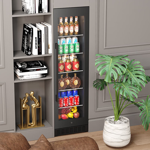 Bai Kailun wine cabinet, first-class energy efficiency, constant temperature and moisturizing wine cabinet, zero embedded compressor, home wine storage, sake beer display refrigerator, fruit beverage refrigerator bar, upgraded smart anti-fog door丨dual temperature丨red wine ice bar丨188L air-cooled and frost-free