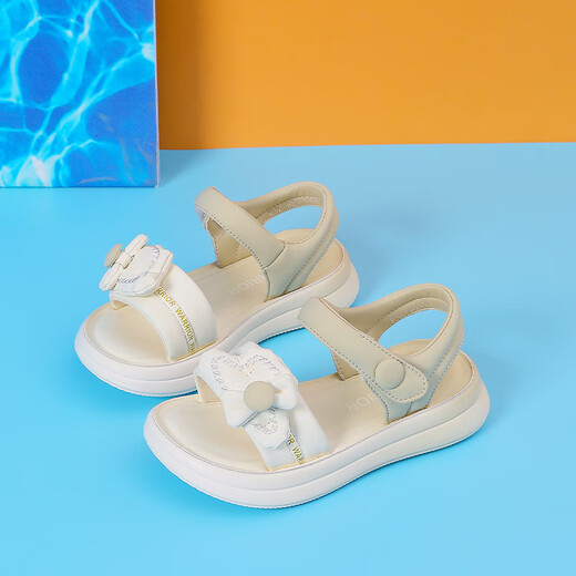 Pull back children's shoes bow sandals girls open toe beach shoes summer casual shoes WSLWZ0937 m light green 31