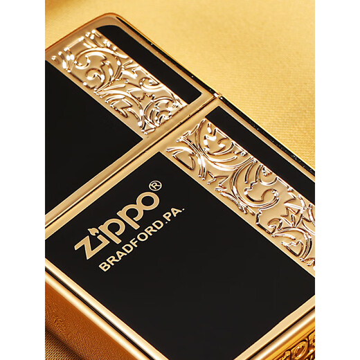 Zippo kérosène plus léger émail tangcao fleur d'affaires cadeau masculin en émail authentique émail tangcao fleur - noir - version autonome dy9902t