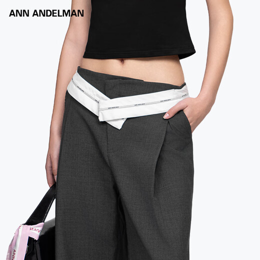 Ann Andelman offizielle Direktverkäufe 2025 Neues graues Design mit geradlinigen Freizeithosen Taillenhose Gray s