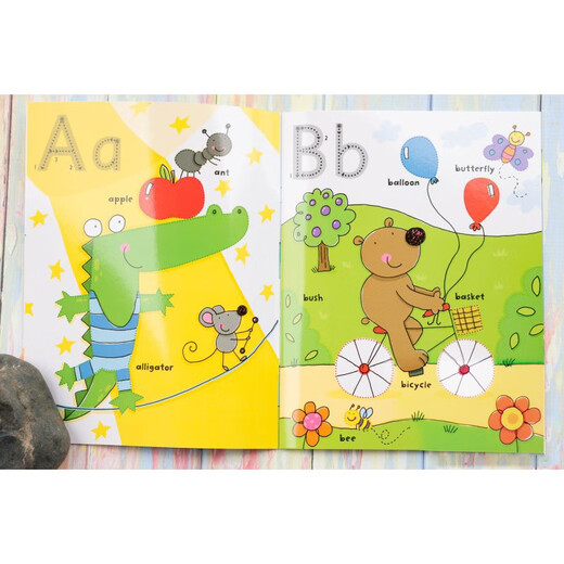 奇立彩幼儿园控笔训练入门练字帖儿童英文字母数字描红本练习4岁3宝宝 随机配25册-无彩盒